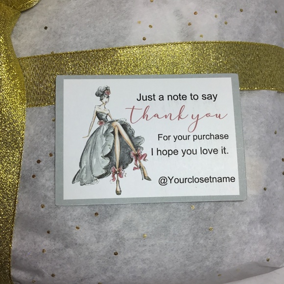 Hobbeesboutique Other - 100 Fashion Girl Personalized Thank You Card